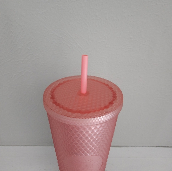 NWOT Starbucks 2022 Valentines Pink Studded Tumbler Cup - Picture 3 of 5